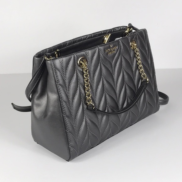 Kate Spade Meena Briar Lane Quilted Gunmetal - Picture 4 of 8